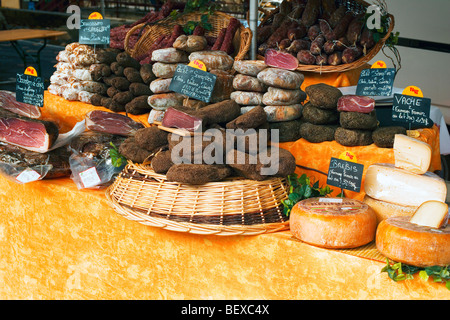 Sarlat Markt, Dordogne, Südwest-Frankreich, Europa Stockfoto