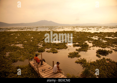 Angeln, Ajijic, Lake Chapala, Jalisco, Mexiko Stockfoto
