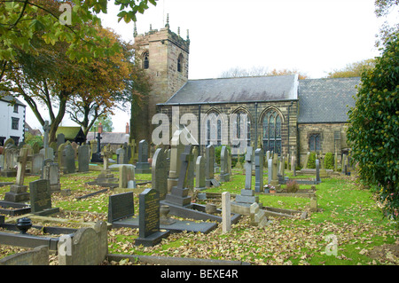 St James church, gestromt Dorf, Lancashire, England Stockfoto