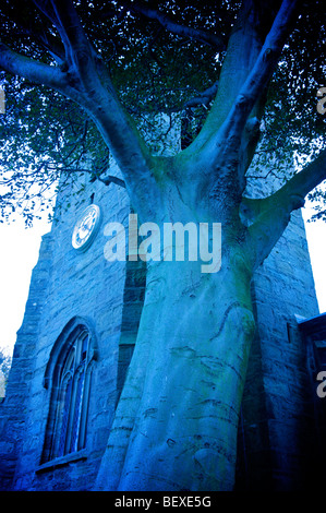 St James church, gestromt Dorf, Lancashire, England Stockfoto