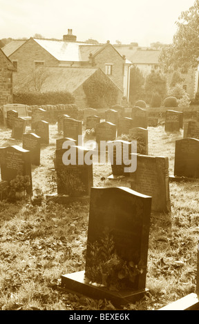 Gestromte Dorf Lancashire England Stockfoto