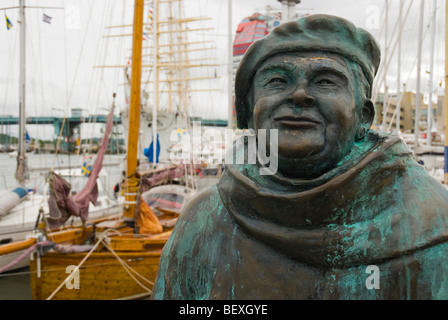 Statue von Evert Taube in den Docklands von Göteborg Schweden Europa Stockfoto