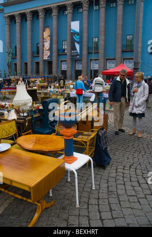 Sonntags-Flohmarkt am Hötorget Platz in Mitteleuropa Stockholm Schweden Stockfoto