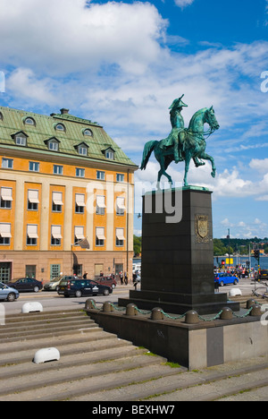 King Charles XIV John Statue am Slussplan Platz in Gamla Stan Altstadt Stockholm Schweden Europa Stockfoto