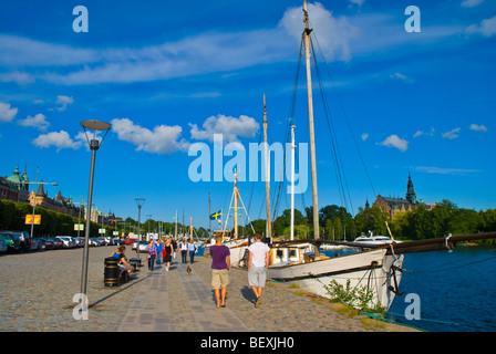 Strandpromenade entlang Strandvägen im Stadtteil Östermalm Stockholm Schweden Europa Stockfoto