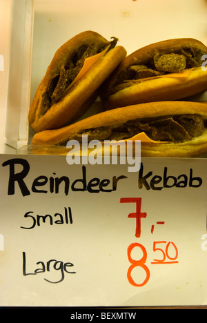 Rentier-Kebab in Kauppahalli der alten Markthalle in Mitteleuropa Helsinki Finnland Stockfoto