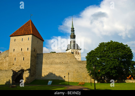 Alten Stadtmauern und Neitsitorn die Maiden Turm in Tallinn Estland Europa Stockfoto