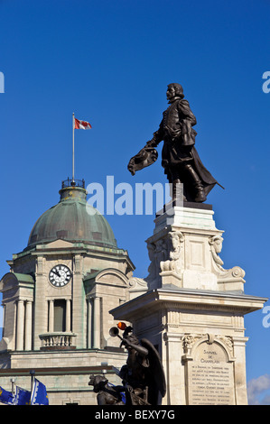 Samuel de Champlain Denkmal Quebec Stadt Stockfoto