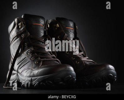 Winter-Lederstiefel Stockfoto
