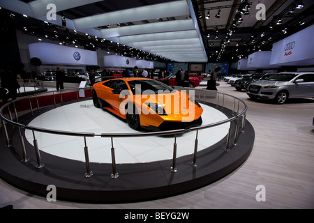 Lamborghini, gesehen bei Automobil-Ausstellung der Volkswagen AG in Hamburg, Deutschland. Stockfoto