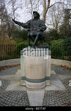 Christopher Columbus gesetzt auf dem privaten Gelände der Belgrave Square in London Belgravia. Stockfoto