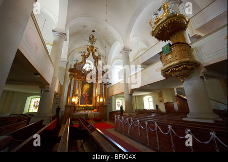 Innenraum der Neo Classic lutherischen Kirche (Evang Likus Templon)-Sopron, Ungarn Stockfoto