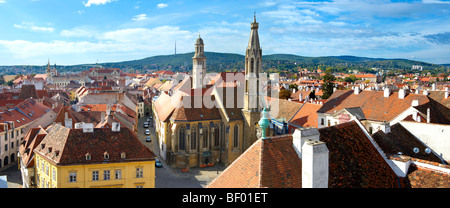 Dem Dach sieht Sopron, Ungarn Stockfoto