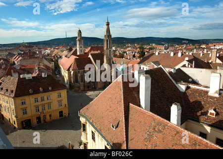 Dem Dach sieht Sopron, Ungarn Stockfoto