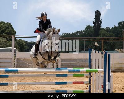 Israel, Alonim, Pferd Springprüfung Stockfoto