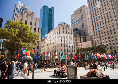 Plaza, Rockefeller Center, NYC Stockfoto