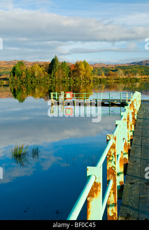 Die Anlegestelle am Loch Shiel in Acharacle Lochaber, Inverness-Shire, Highland, Schottland. Stockfoto