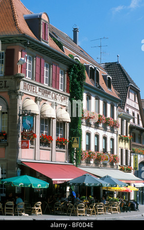 Hotel-Restaurant De La Cigogne, Münster, Elsass, Frankreich Stockfoto