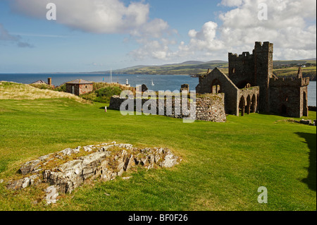 Burgruine Peel Isle Of Man Stockfoto