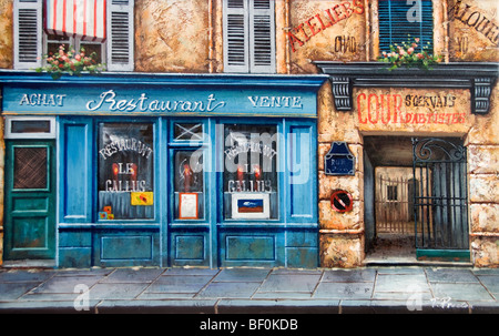 Paris Frankreich französische Malerei bar cafe restaurant Stockfoto