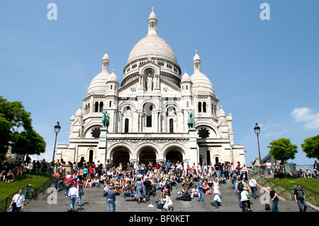 Montmartre Basilique du Sacré-Cœur-Kathedrale-Paris Frankreich Stockfoto