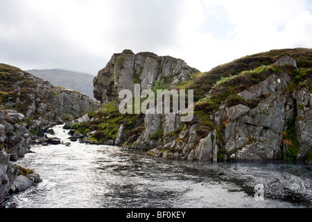 Landschaft der Küste in der Nähe von Uig Sands auf der Isle of Lewis, Schottland Stockfoto