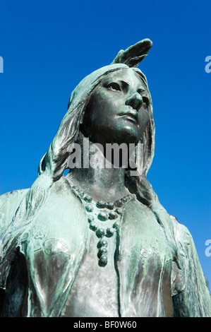 Pocahontas. William Ordway Partridge Statue von Pocahontas in historischen Jamestowne, Colonial National Historical Park, Virginia, USA Stockfoto