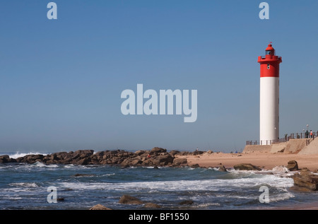 Umhlanga Strand und Leuchtturm nördlich von Durban, KwaZulu-Natal Stockfoto