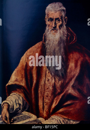 Saint Jerome als Gelehrtes Gemälde von El Greco (Domenikos Theotokopoulos) Stockfoto