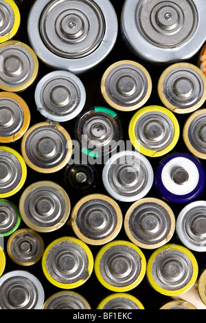 Gebrauchte Batterien, full-frame Stockfoto