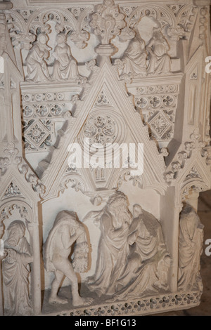 Portugal, Alcobaca - Kloster Santa Maria de Alcobaca, Grab von König Pedro i., Detail Stockfoto