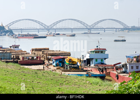 AVA (Inwa) Brücke, Mandalay, Myanmar. Stockfoto