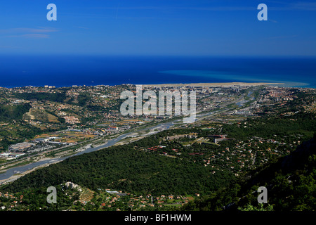 Die Var-Tal, der Mittelmeerküste in der Nähe von Nizza Stadt Stockfoto