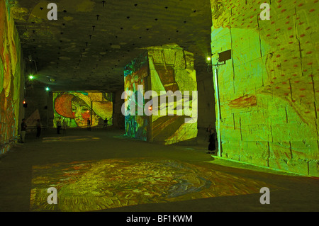 Vicent Van Gogh Projektion der Bilder Dom Cathedrale D´Images. Les Baux de Provence. Bouches-du-Rhône. Provence.France Stockfoto