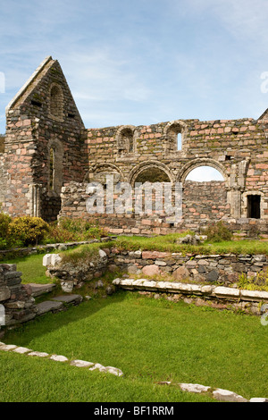 Ruinen von Iona Kloster auf der Insel Iona, Schottland Stockfoto