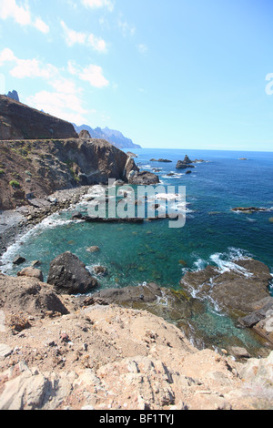 Teneriffa, Kanarische Inseln, Roques de Anaga, Anaga-Gebirge, Berglandschaft Stockfoto