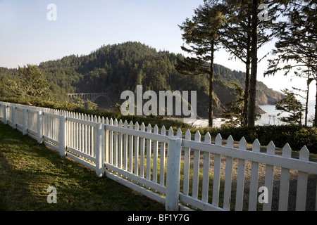 Heceta Head Light und Tierpfleger Viertel - Heceta Head Lighthouse - Oregon Küste Stockfoto