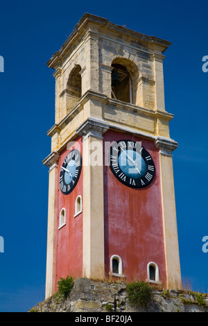 Venezianischen Glockenturm auf dem Gelände der alten Festung Kerkyra (Korfu), Griechenland Stockfoto