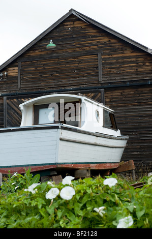 altes Boot repariert Stockfoto