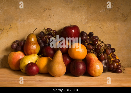 Obst-Sortiment-Stillleben Stockfoto