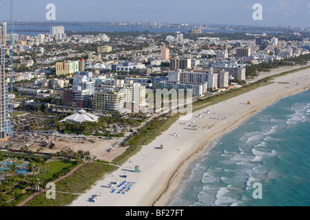 Luftbild von Miami Beach in der Sonne, South Beach, Miami, Florida, USA Stockfoto