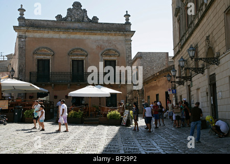 Die alten Mauern, Berg Stadt Erice in Sizilien, Italien, Europa Stockfoto