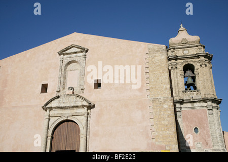 Die alten Mauern, Berg Stadt Erice in Sizilien, Italien, Europa Stockfoto