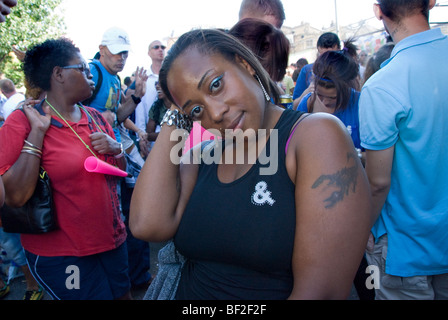 Belebten Seitenstraße der Notting Hill Carnival Stockfoto