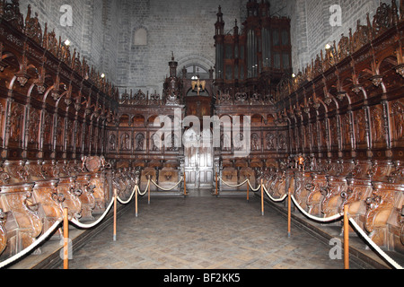 Frankreich, Saint Bernard de Cominges, die Kathedrale von Saint Bertrand De Comminges, die Stände und die Orgel Stockfoto