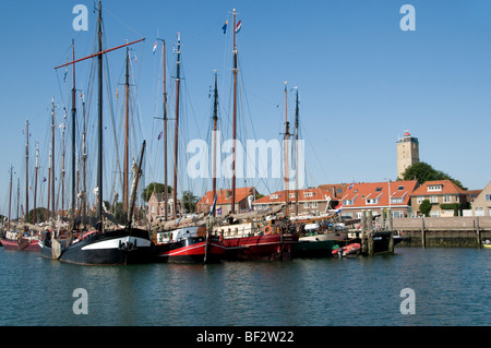 Terschelling Friesland Brandaris Leuchtturm Wattenmeer Wad Seehafen Hafen Niederlande Stockfoto