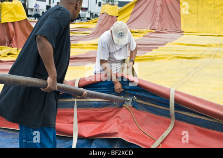 Clyde Beatty Cole Brüder Bros Circus größte Show unter Reisen Leinwand Amerika USA Stockfoto