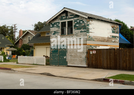 Vor und nach Fotos von eine Hauptverbesserung in Orange, CA Projekt Stockfoto