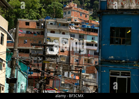 Eingang zur Favela da Rocinha, der größten Elendsviertel der Welt, Rio De Janeiro, Brasilien Stockfoto