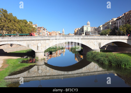 Spanien, Katalonien, Katalanisch, Costa Brava, Girona, Gerona, Blick über die Stadt Stockfoto